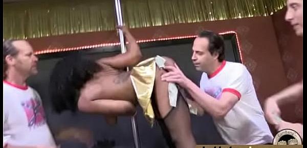  Ebony gets fucked in all holes by a group of white dudes 10